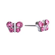 Studex Tiny Tips Butterfly Oct-Rose S/S