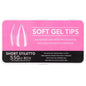 Full Coverage Clear Soft Gel Tips Short Stiletto 550pcs