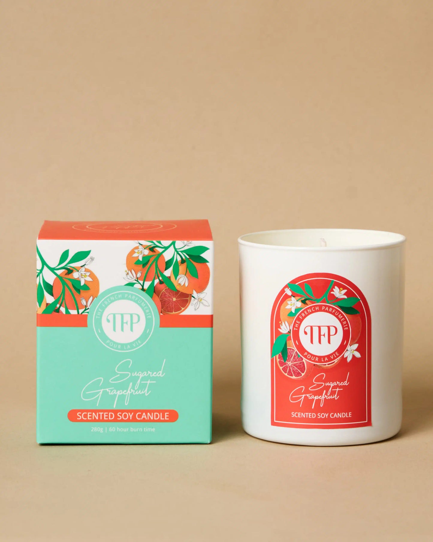 TFP Sugared Grapefruit Natural Soy Wax Scented Candle 280g