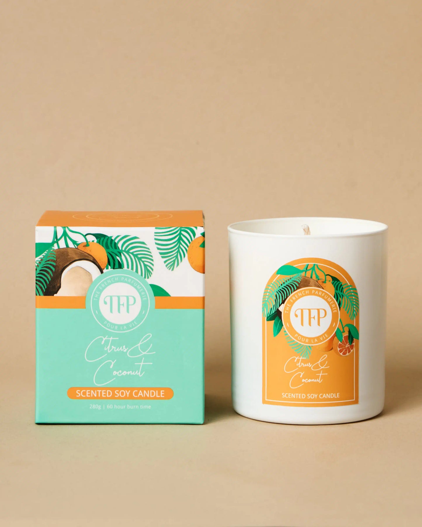 TFP Citrus and Coconut Natural Soy Wax Scented Candle 280g