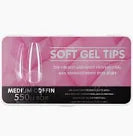 Full Coverage Clear Soft Gel Tips Medium Coffin 550pcs (pink)