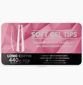 Full Coverage Clear Soft Gel Tips Long Coffin 440pcs